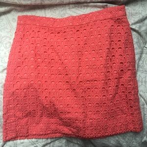 pink crochet skirt